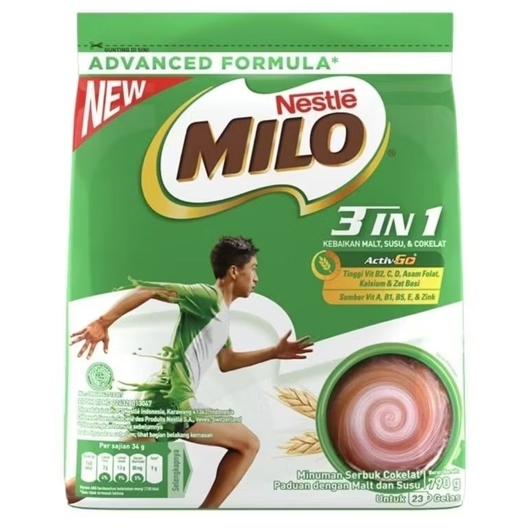 

Milo 3in1 Activ-Go Minuman Serbuk Cokelat Susu Instan 790 g