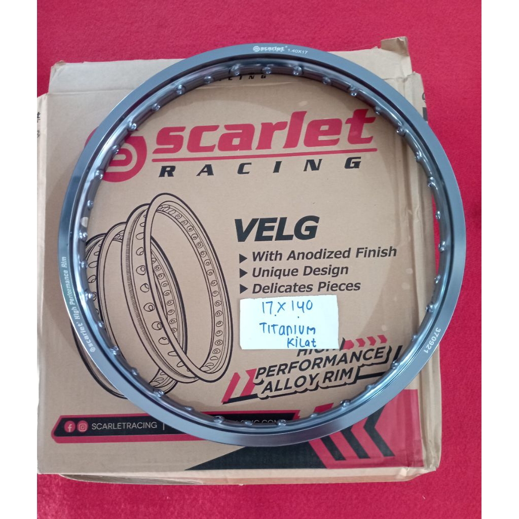 Lingkar Scarlet 17 140 Titanium Kilat Velg Jari jari Veleg motor Original Scarlet Supra x/fit/125 Gr