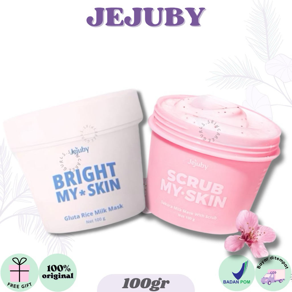 JEJUBY Gluta Rice Milk Mask & Sakura Milk Mask with Scrub