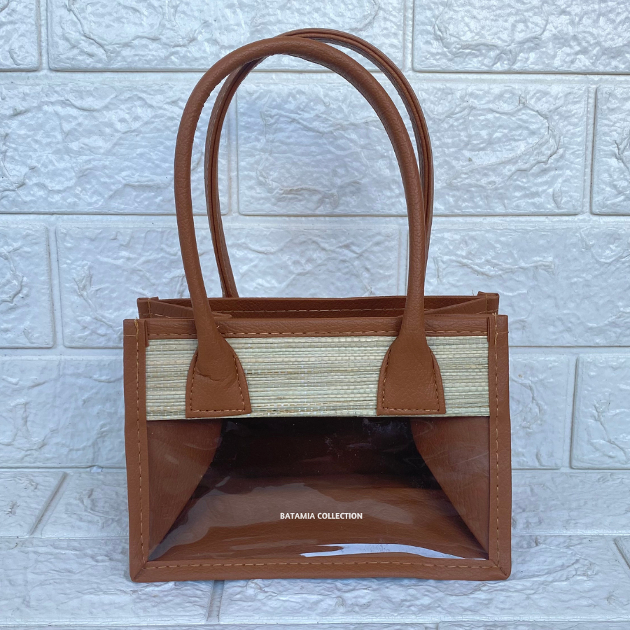 

Tas Mika Parcel (Carbella) Untuk Isi 2 Toples Silinder Tas Hampers Mendong Mika Transparan