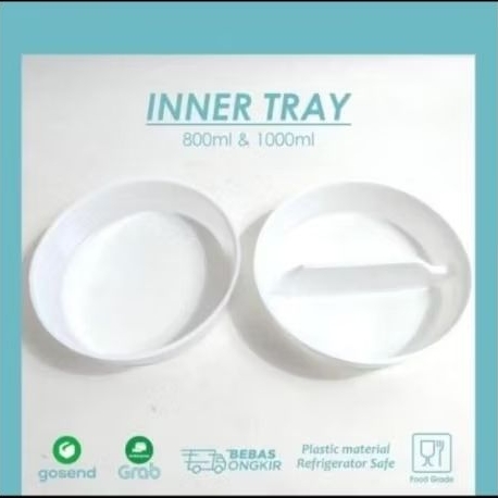 ISI 100 sekat mangkok inner tray bowl sekat paper bowl wadah lauk sekat plastik