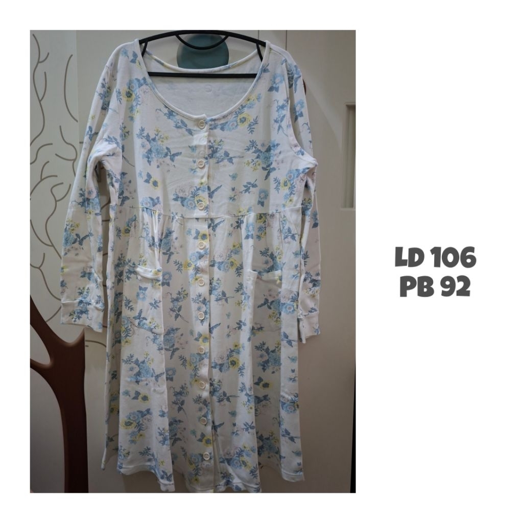 Daster Baju Tidur Terusan Tidur Kancing Kaos