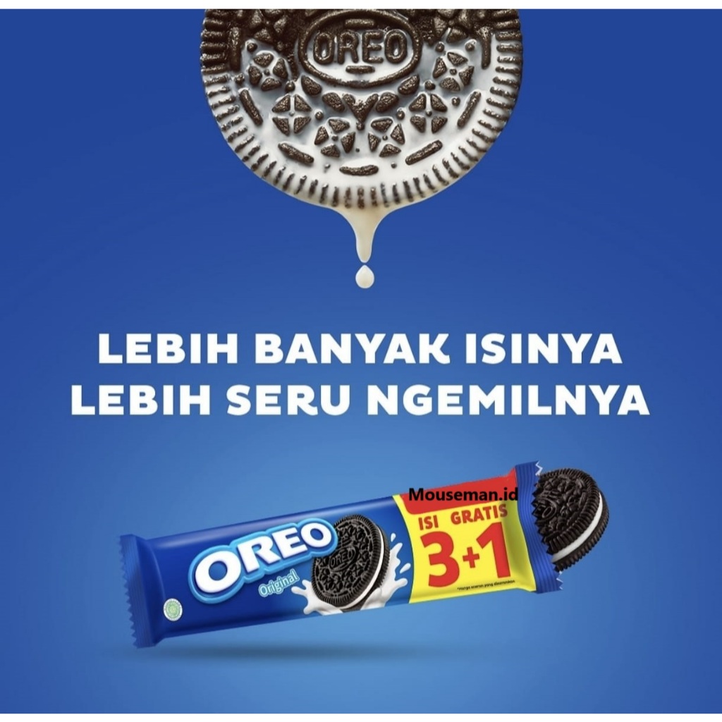 

Mouseman - OREO Original Biskuit Sandwich Cokelat dengan Krim Rasa Vanila Enak 27.6 gram