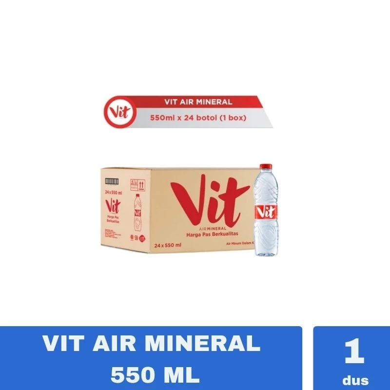 

Air Mineral VIT Botol 550ml – 1 Dus (24 Botol) – Segar & Higienis VIT Air Mineral Kemasan Botol