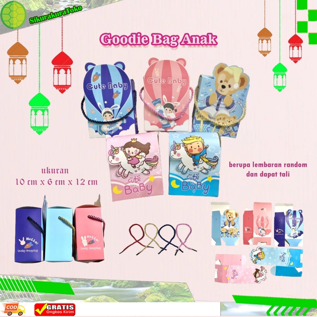 

(sko) Paper Bag Kado Hadiah Souvenir / Box Hampers Lebaran / Goodie Bag Ulang Tahun Karakter / Tas Anak Bingkisan Snack