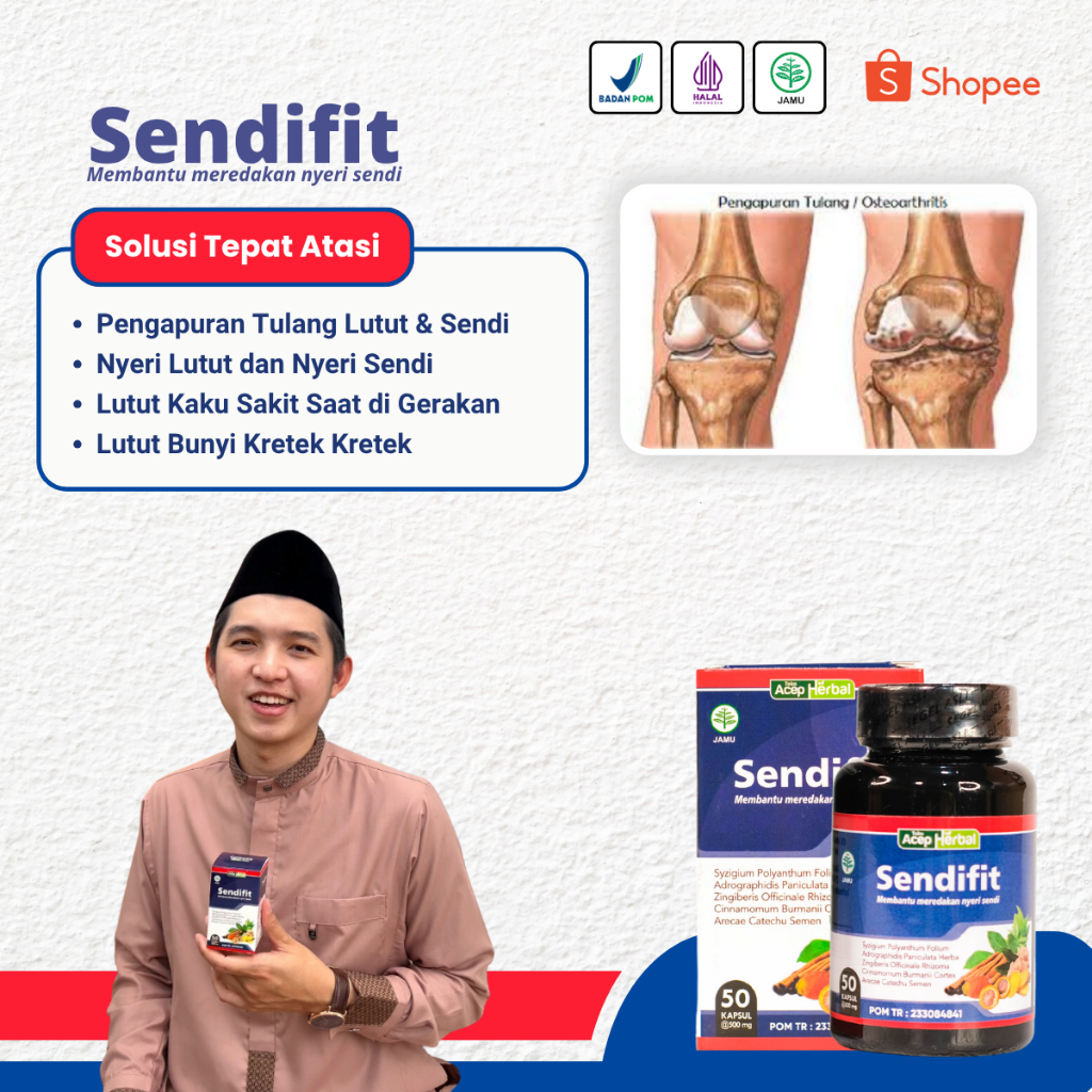 Obta Pengapuran Tulang Lutut dan Sendi, Nyeri Lutut, Nyeri Sendi, Osteoarthritis - Sendifit