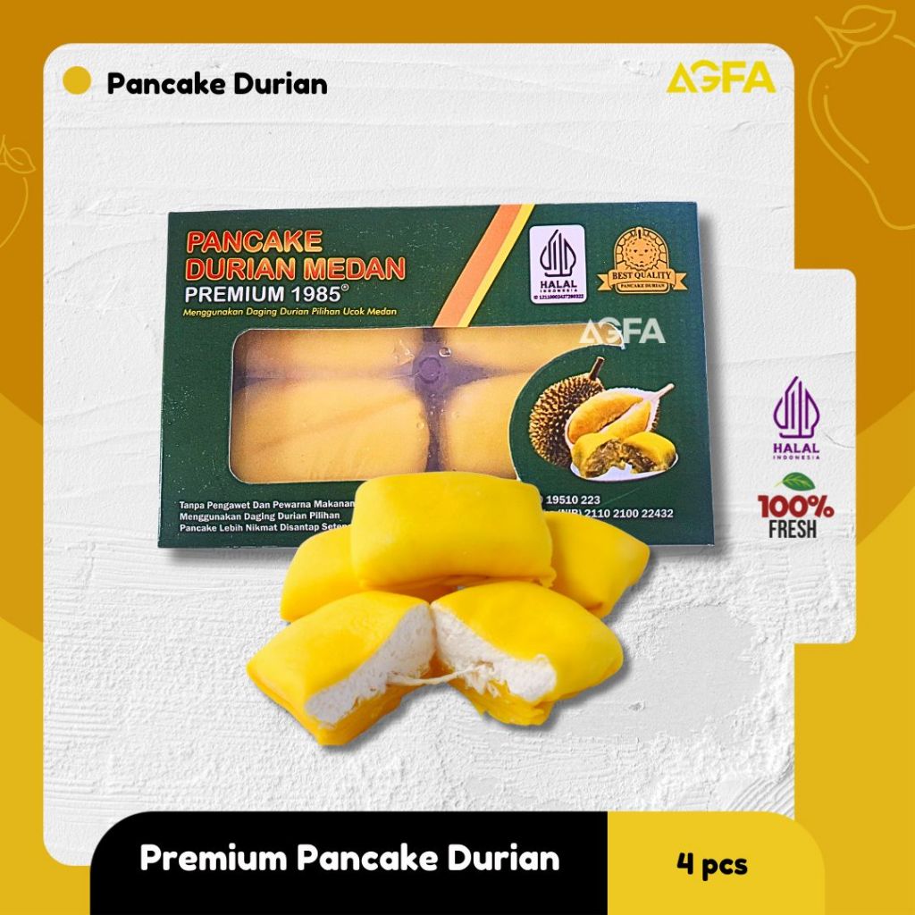 

Premium Pancake Durian 4 pcs / Durian Sumatera Premium / Durian Montong Palu / Durian Kupas / Jual Durian Sidoarjo Surabaya / Durian Murah / Durian Monthong / Durian Manis