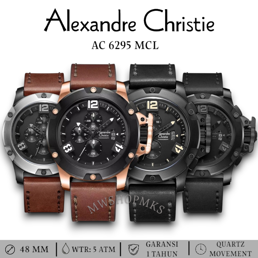 Jam Pria ALEXANDRE CHRISTIE AC6295 AC 6295 Original Garansi Resmi ALEXANDER CHRISTIE Free Baterai