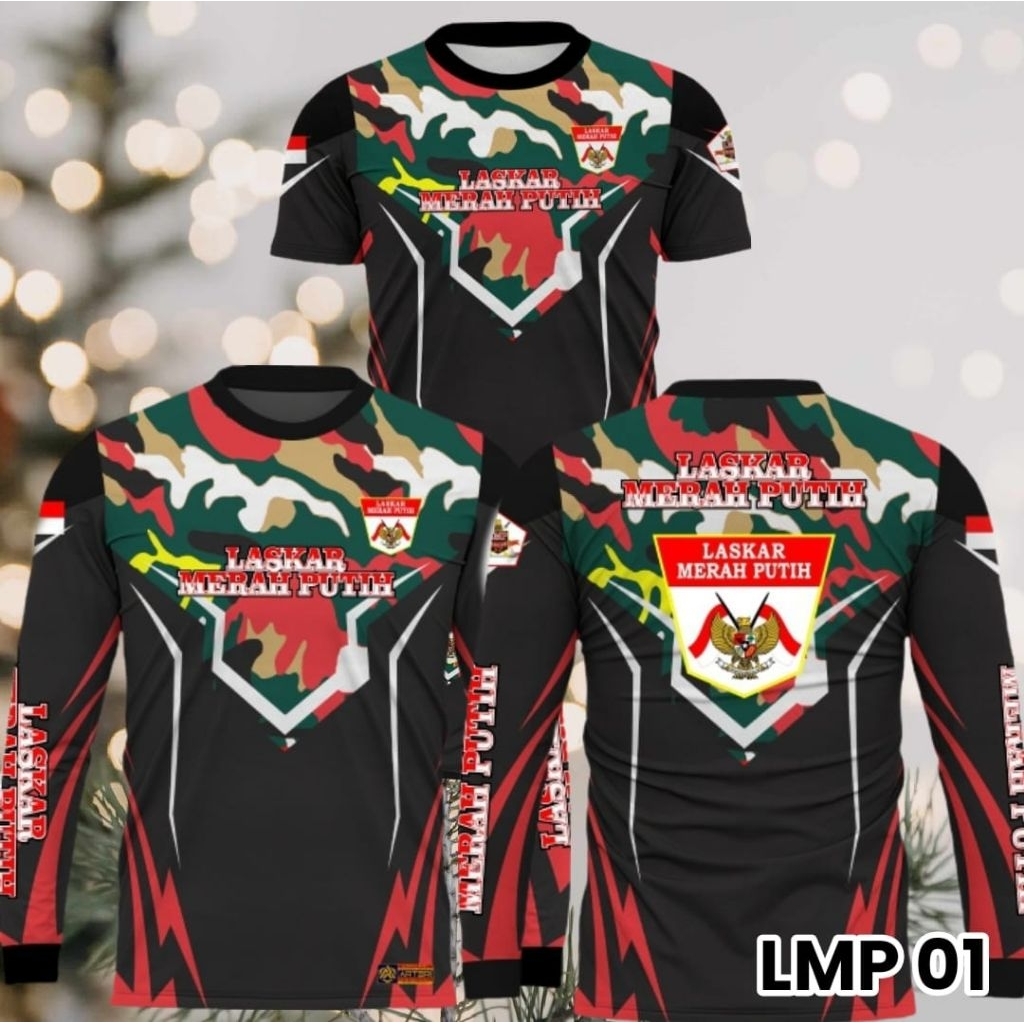 kaos Lmp 01, Kaos laskar merah putih, baju laskar merah putih, seragam laskar merah putih