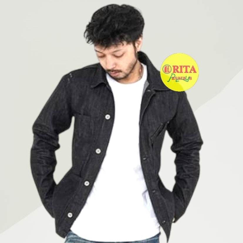 Oxygen Jaket Jeans Original Hitam