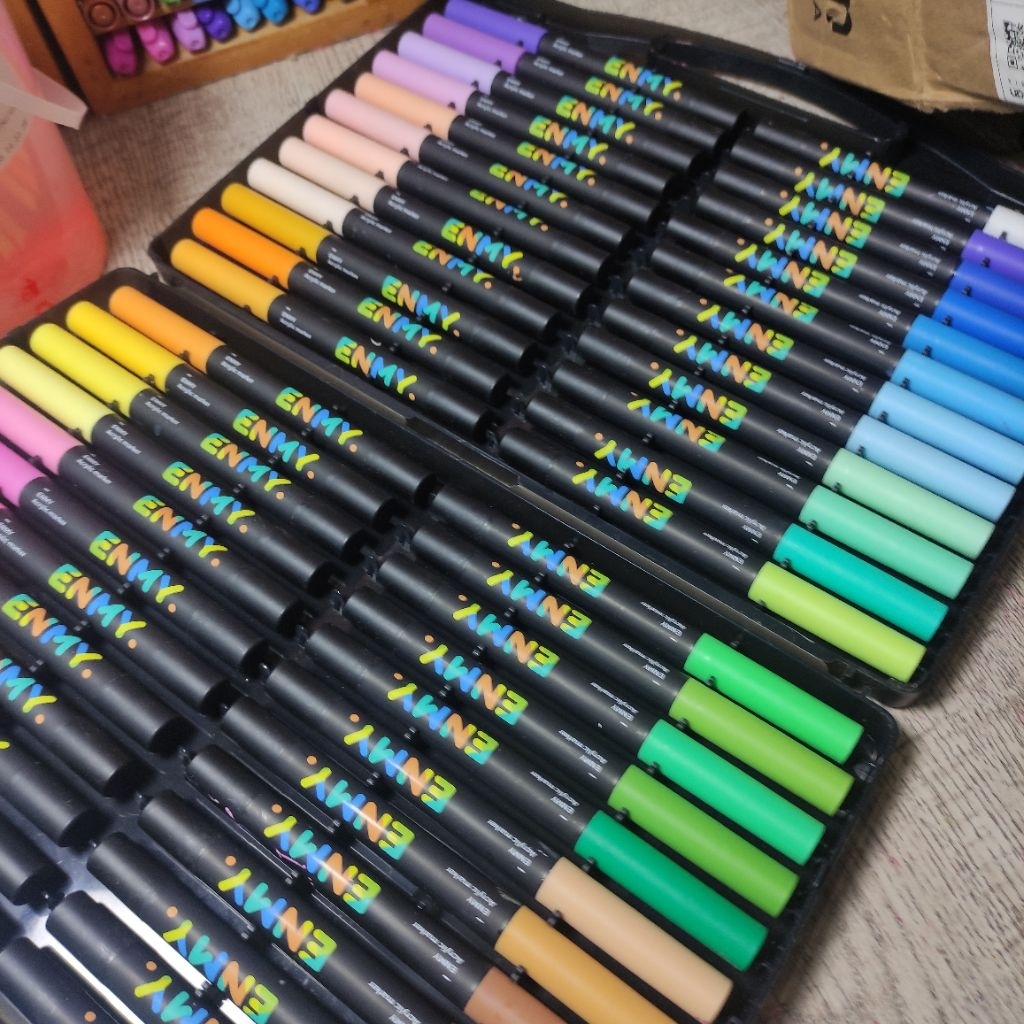 

enmy liquid ink with ink control acrylic marker- enmy kotak hitam 48 warna