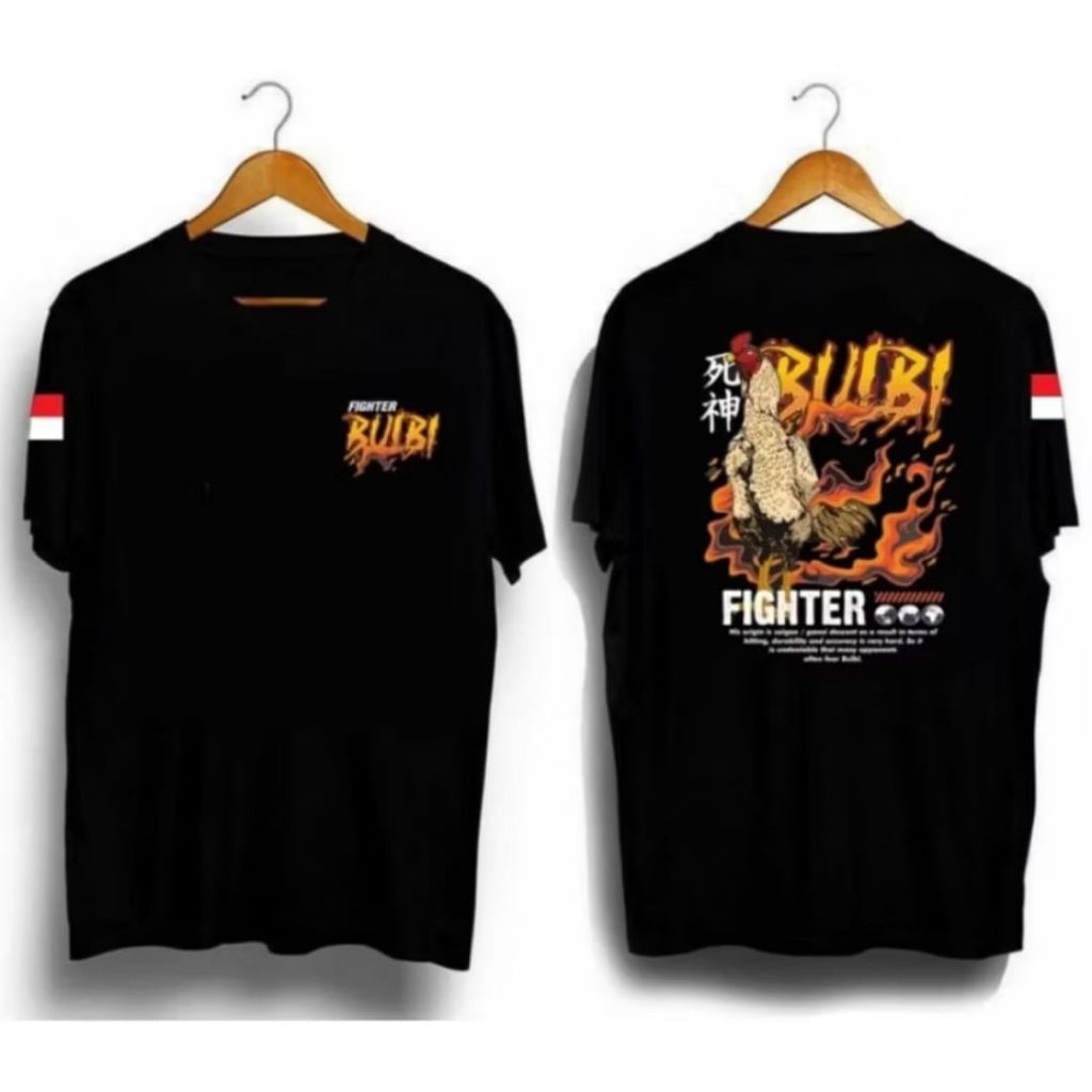 KAOS AYAM BULBI FIGHTER CORAK OREN