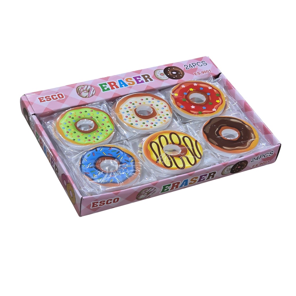 

1 BOX / 24 PCS ERASER KARAKTER DONUT ES-9001