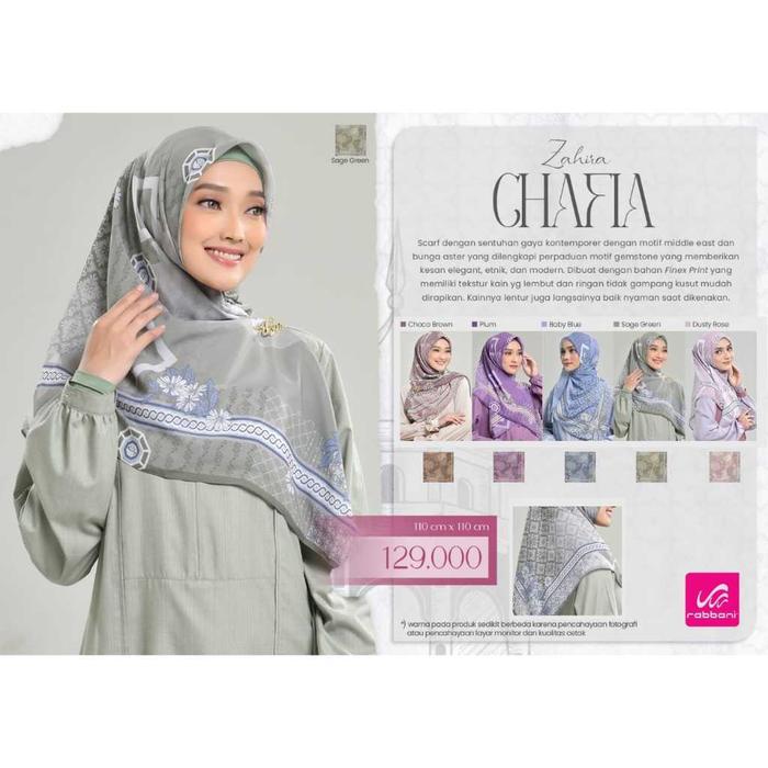 RABBANI - ZAHIRA CHAFIA // Hijab Rabbani Segi Empat Motif