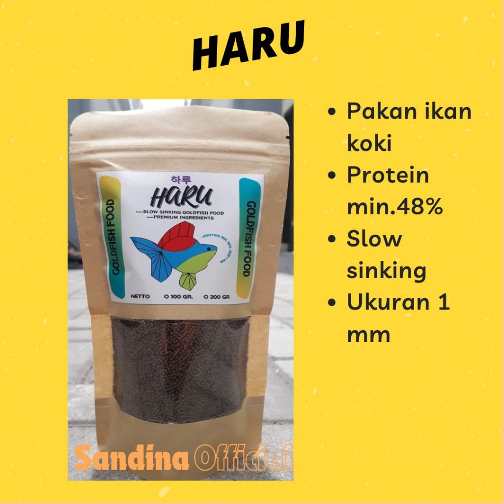 HARU PAKAN PELET MAKANAN IKAN MAS KOKI GOLDEN FISH HIAS RYUKIN RANCHU MUTIARA ORANDA OST OLT KOMET T