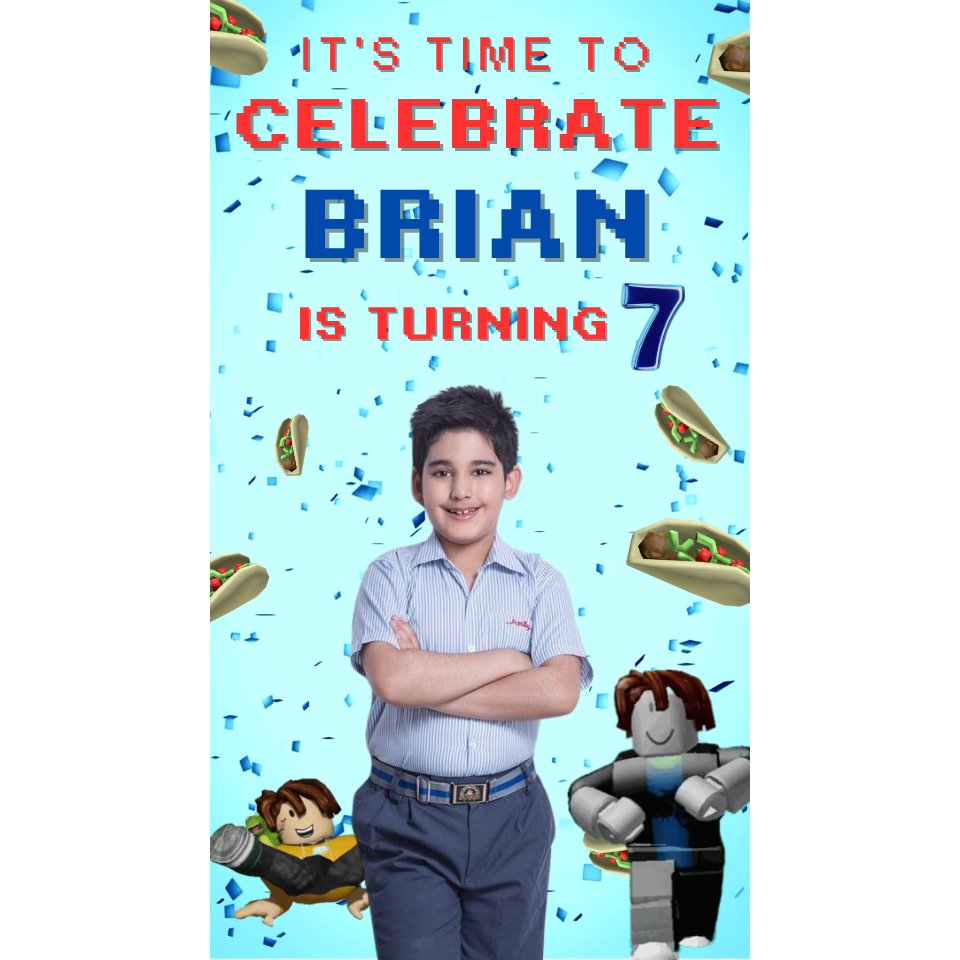 Ay00 Undangan Digital Ulang Tahun Anak Laki laki Undangan Video ultah - ROBLOX