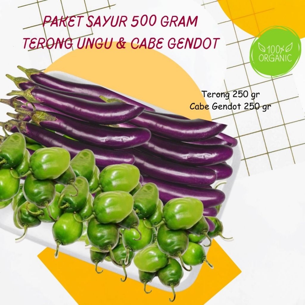 

Paket Sayur hemat Cabe gendot & Terong Ungu 500 gram
