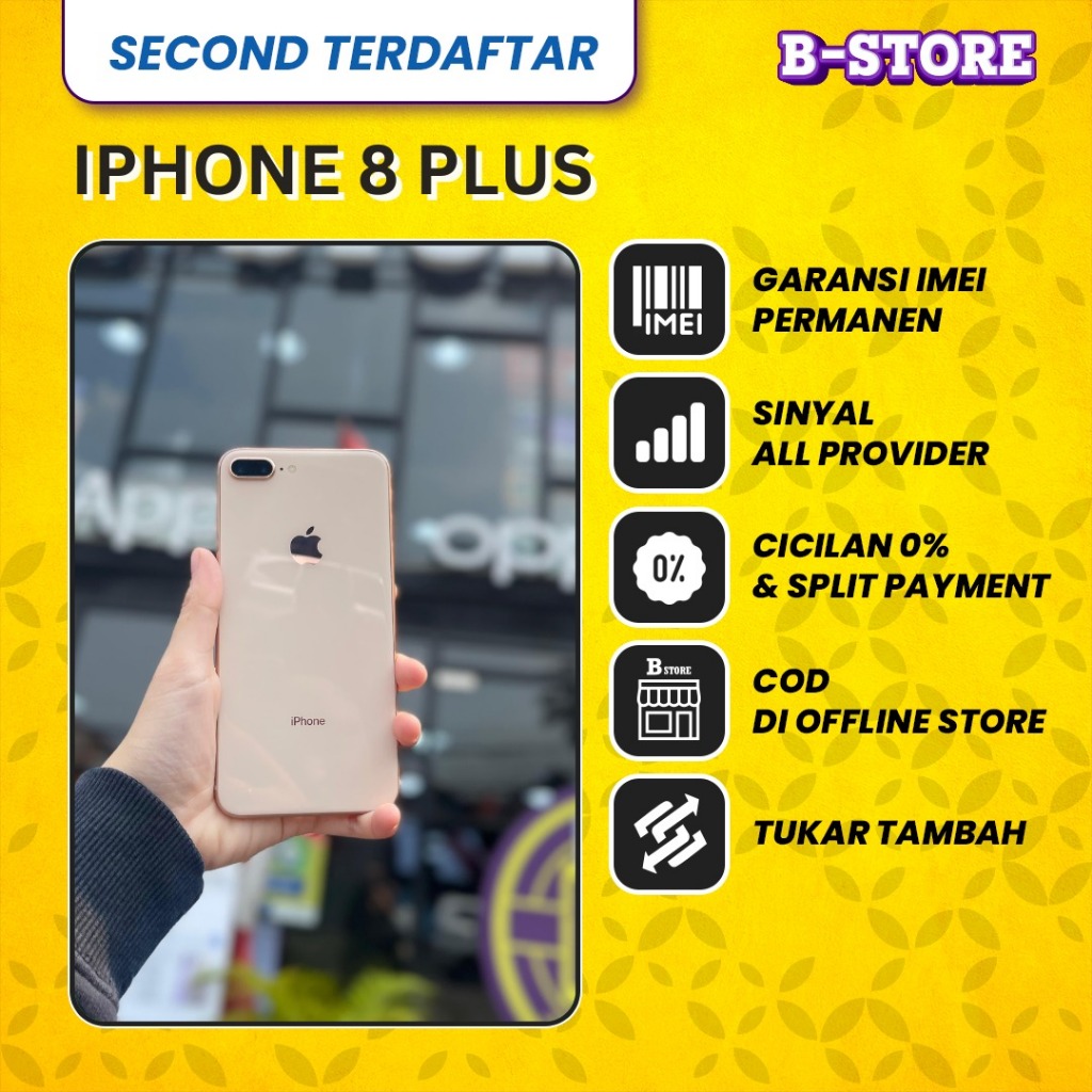 Apple iPhone 8 PLUS 256GB - Batangan - 256 GB - Second Terdaftar
