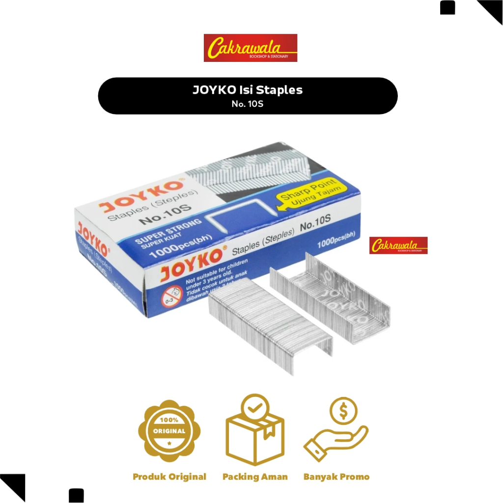 

JOYKO Isi Staples No 10S - Refill Isi Stepler Mini 1000 Pcs / Staples Joyko 10-S HD10 HD10M HD10MP