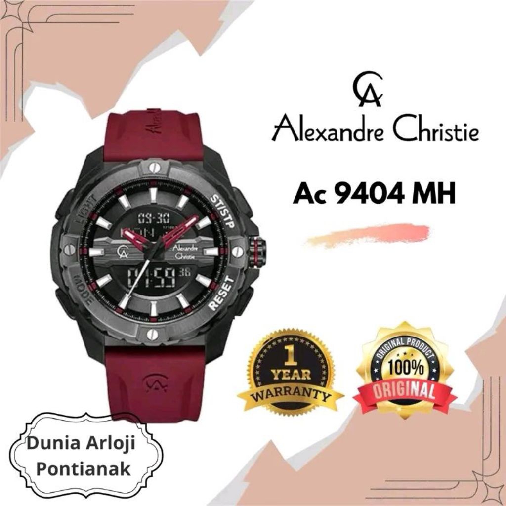 [DUNIA ARLOJI PONTIANAK] Jam Tangan Pria Alexandre Christie Original Seri AC 9404 MH Jam Tangan cCwo