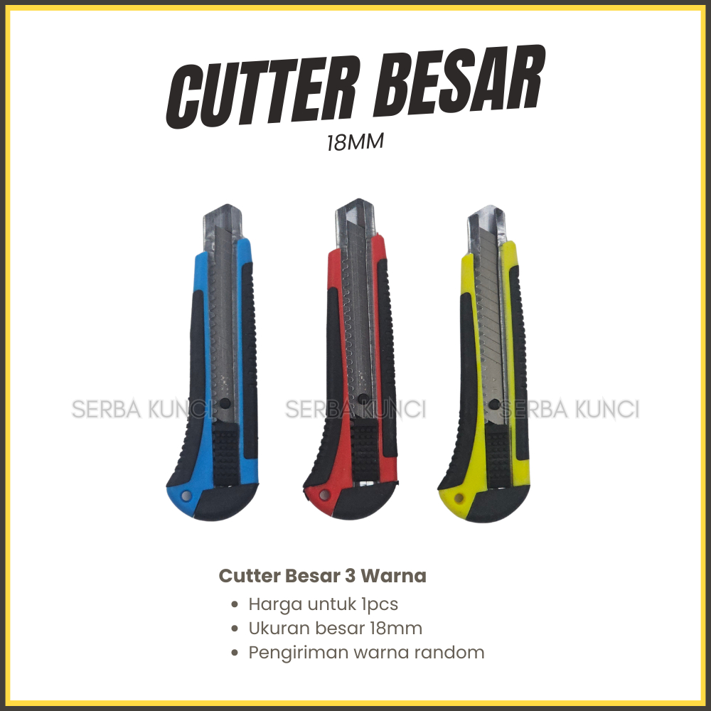 

Wanly Cuter Besar Silet Cutter Gagang Karet Stainless 18mm