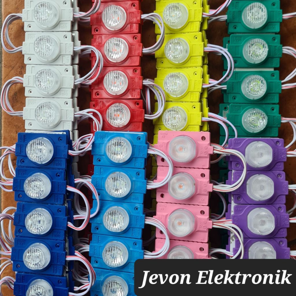 Lampu Led Modul 1 Mata Besar 12V DC 1.5W SMD Samsung AAA Waterproof 12 V Volt 1.5 1,5 W Watt Warna P