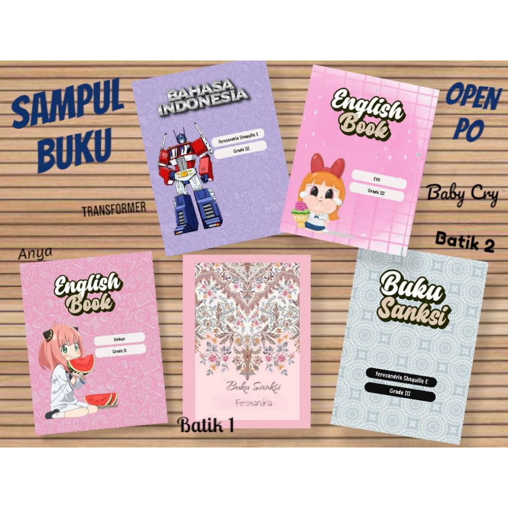 

Sampul buku custom. Kirim inbox atau kasi note untuk memilih variasinya ya