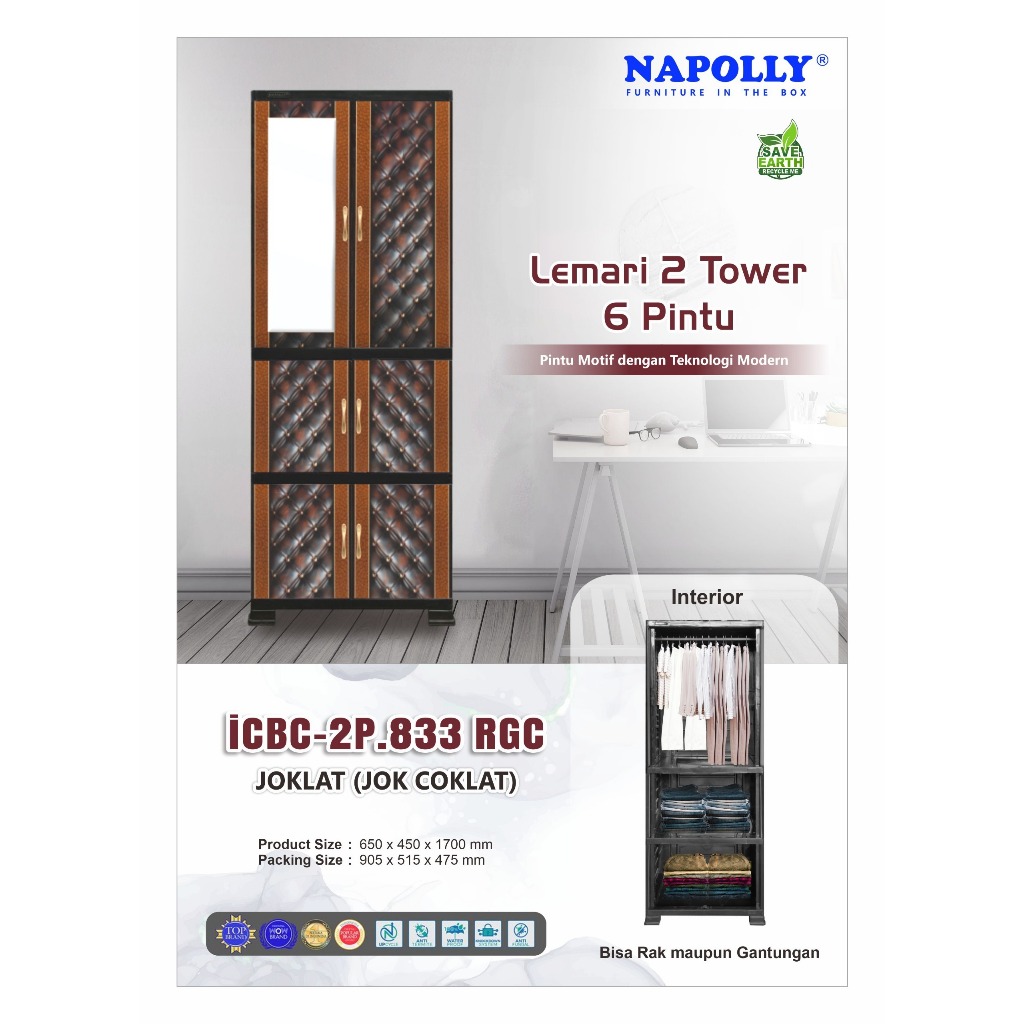 lemari plastik napolly CRS MU 48 D# lemari plastik napolly G 81 kaca#napolly icbc