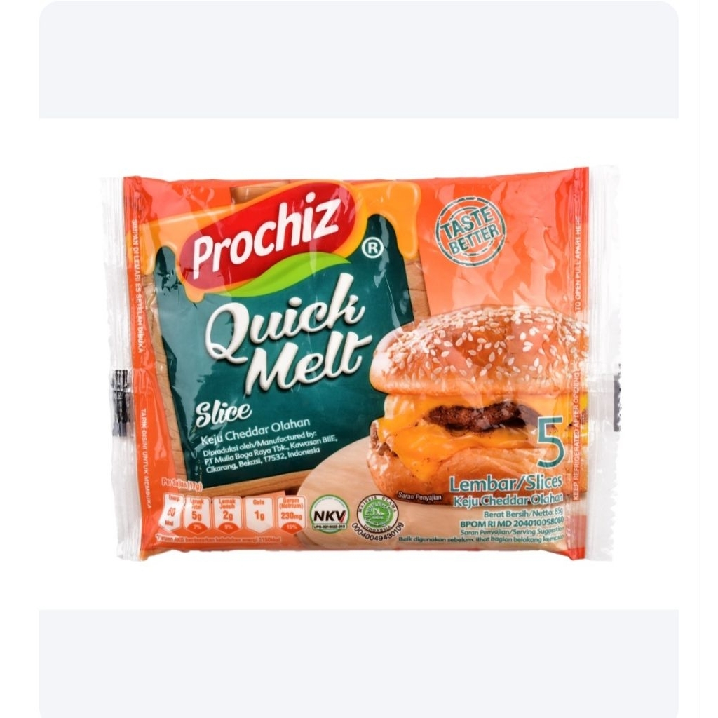 

PROCHIZ Quick Melt Keju Cheddar Olahan Slice 5 s