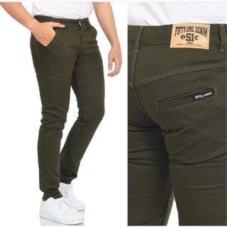 FIFTY ONE DENIM - Celana Chino Slimfit Pria Panjang Terbaru / Celana Formal Pria