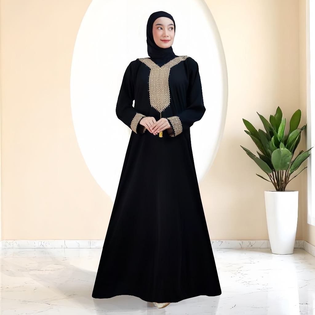 Galeri Abaya / Abaya Hitam Bordir Humaira Jumbo Jetblack Super New Abaya Dress Maxi Arab Saudi Bordi