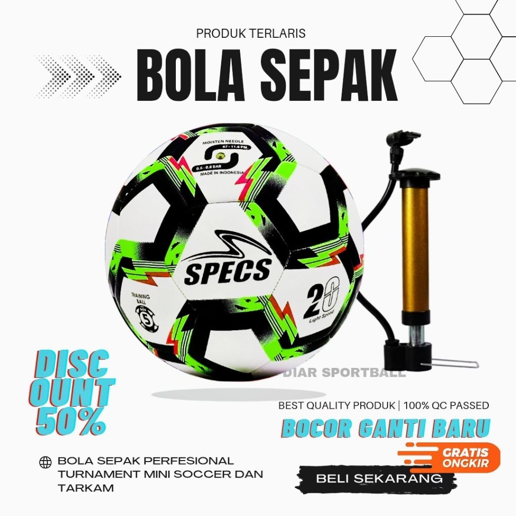 BOLA SEPAK SPEC SIZE 5 PREMIUM / BOLA TURNAMENT DEWASA / BOLA MINI SOCCER / RUMPUT LAPANG BESAR
