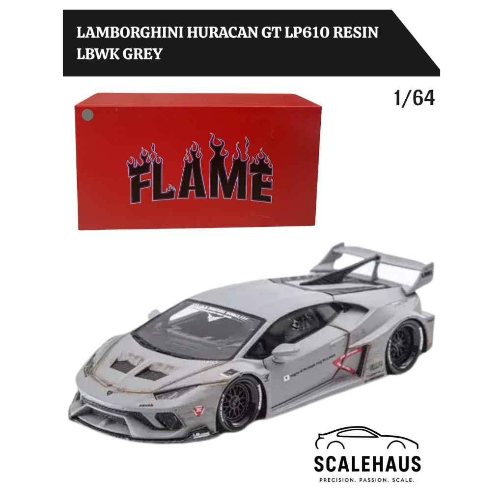 FLAME 1/64 Lamborghini Huracan GT LP610 LBWK (RESIN) LBWK GREY