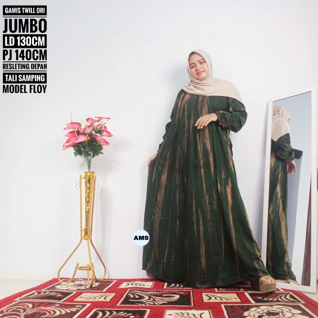 Batik Altha MS Gamis Twill Ori Super Jumbo Ld 130 Tebal Premium Daster Twil Super Abstrak Cap Pekalo