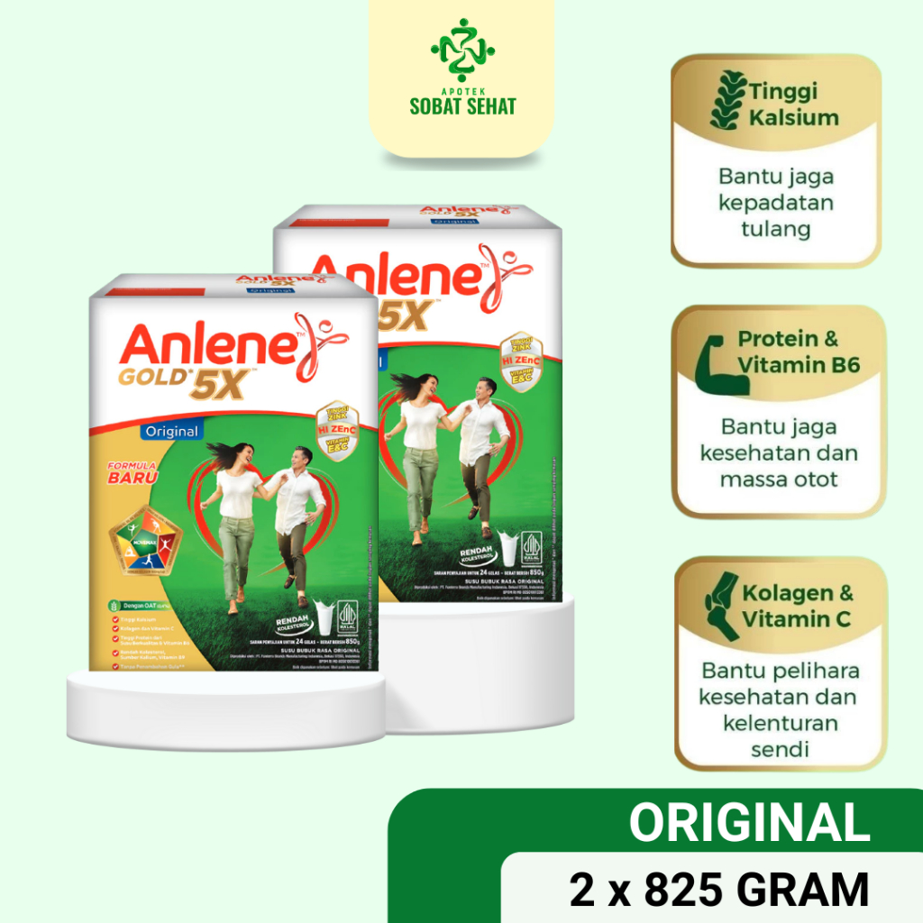 

[ ANLENE HEMAT ] - 2 BOX Anlene Gold 5X Susu Untuk Orang Tua Rasa original 825 gram - susu untuk kalsium tulang,sendi, dan otot