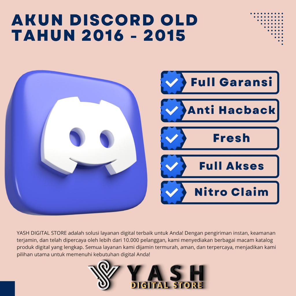 AKUN DISCORD OLD FRESH TAHUN 2015 / 2016 COCOK UNTUK PEMAKAIAN PRIBADI DAN LANGSUNG PAKAI FULL GARAN