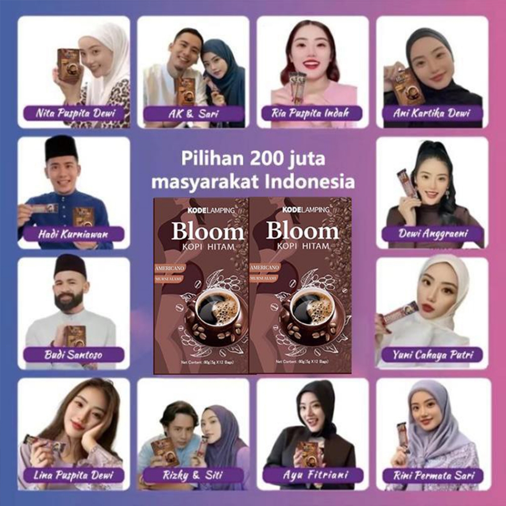 

Cahayadstore 21Days KopiBloom Kopi Hitam Arabika (12 Sachet/Box), Kopi Murni, Rendah Gula, Kopi