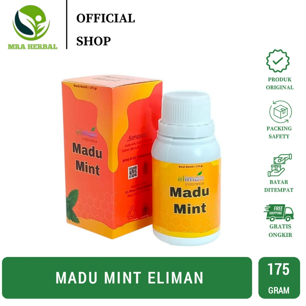 Madu Mint Eliman | Madu Batuk Dewasa Eliman | Madu Batuk Eliman 175 Gr