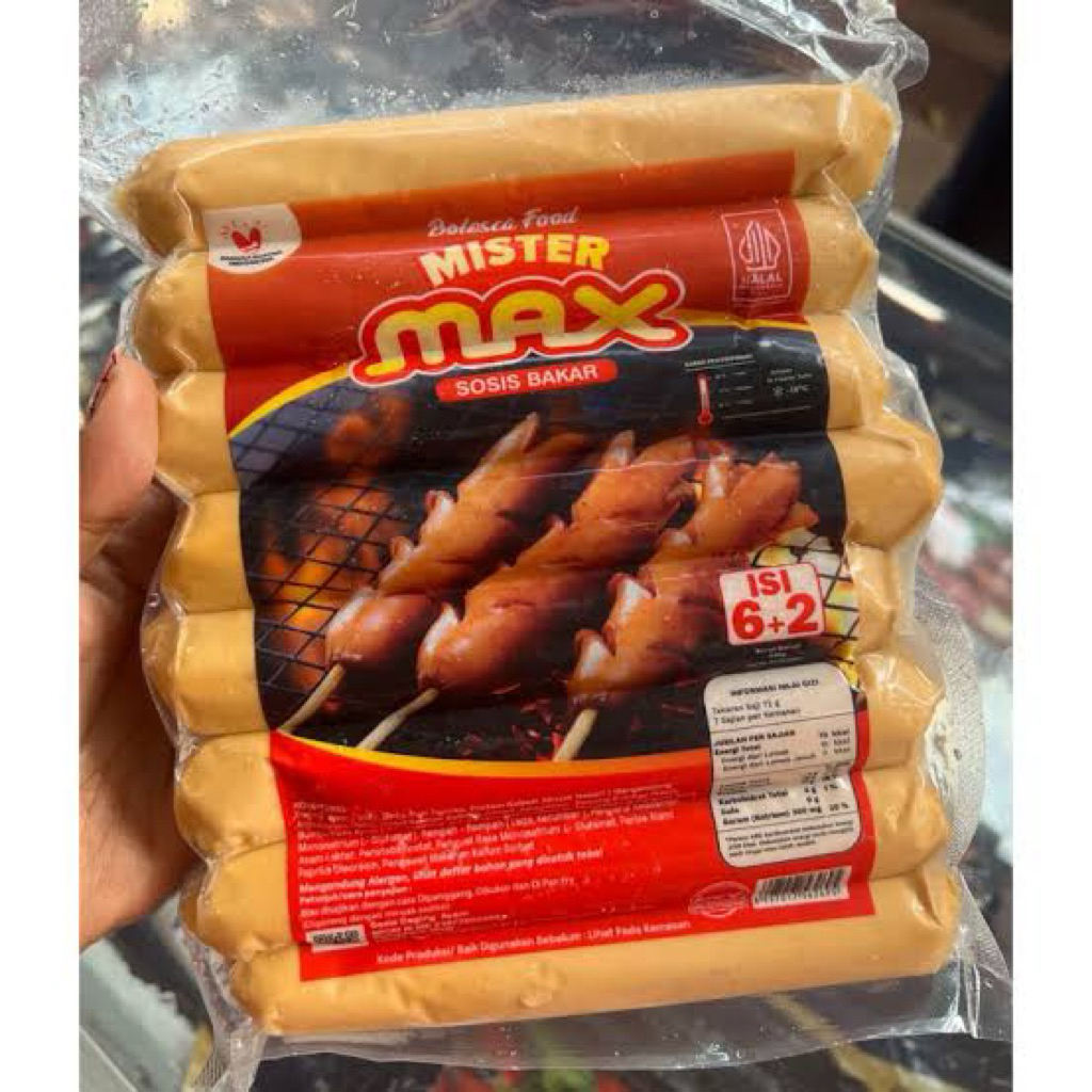 

Mister Max Sosis JUMBO Bakar 500g / Sosis Bakar JUMBO Isi 8 / Jual Sosis Jumbo Sidoarjo Surabaya