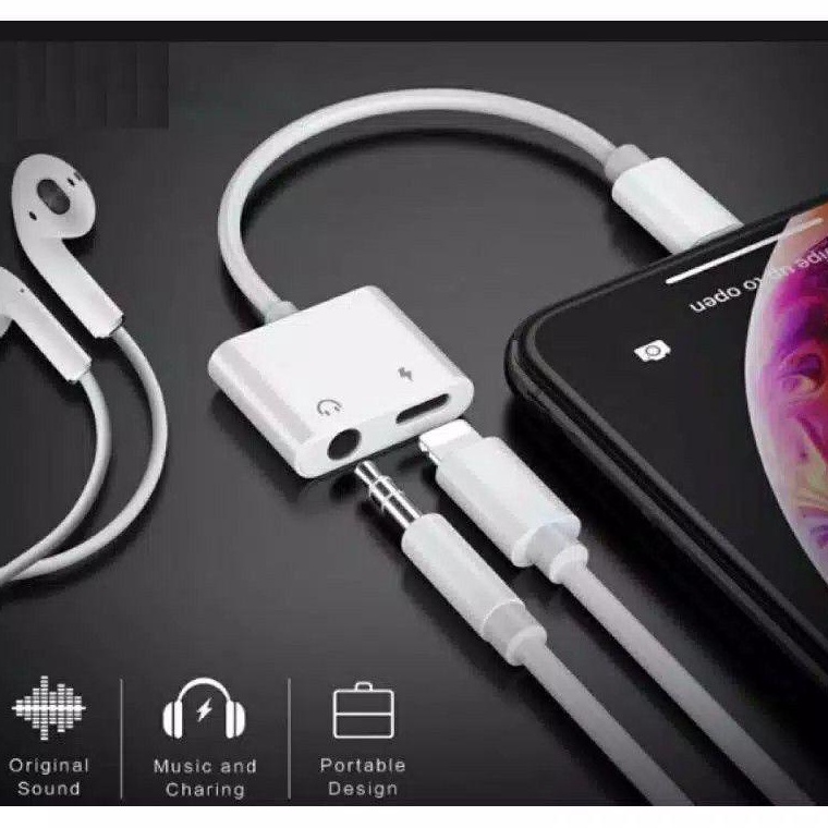 KODE J33L Splitter Lightning Iphone Fast Charging Audio Jack Mic Adaptor Splitter Iphone