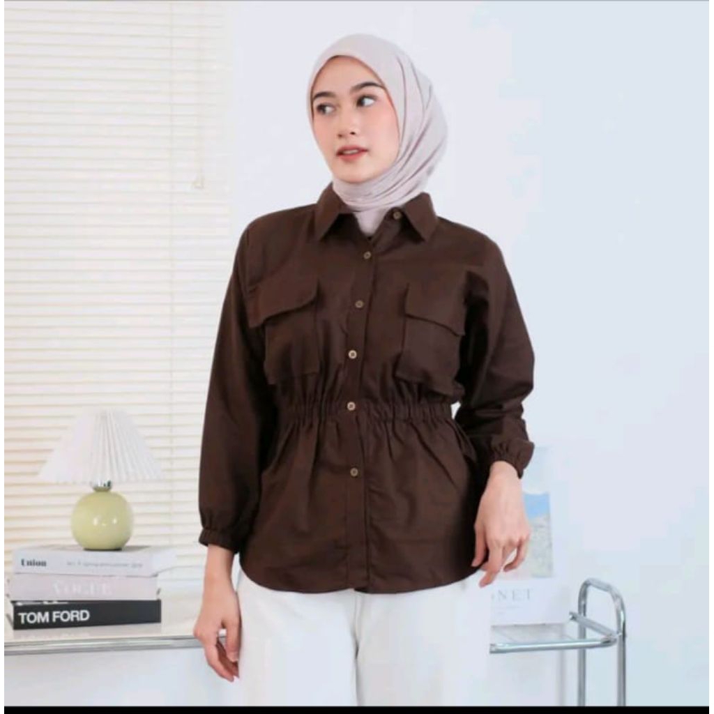 BENNA LINEN SHIRT ATASAN WANITA BLOUSE CASUAL