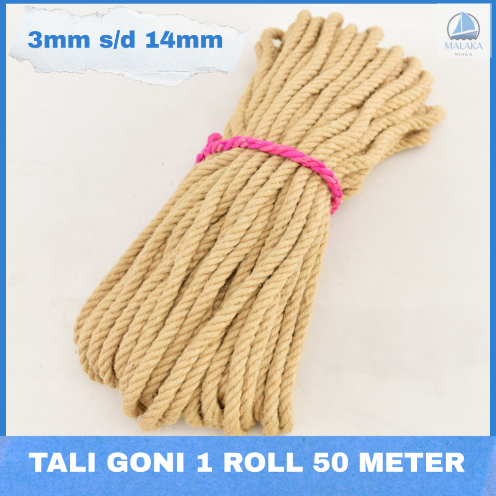 

Tali Goni 1 Roll 50 meter 3 s/d 14mm untuk kerajinan tangan, dekorasi, souvenir, garukan kucing, DIY