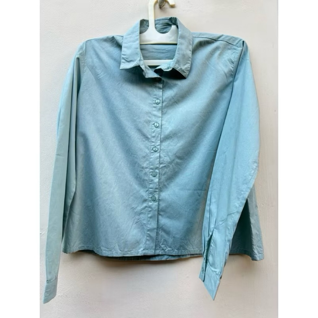 preloved kemeja colorbox warna dusty blue