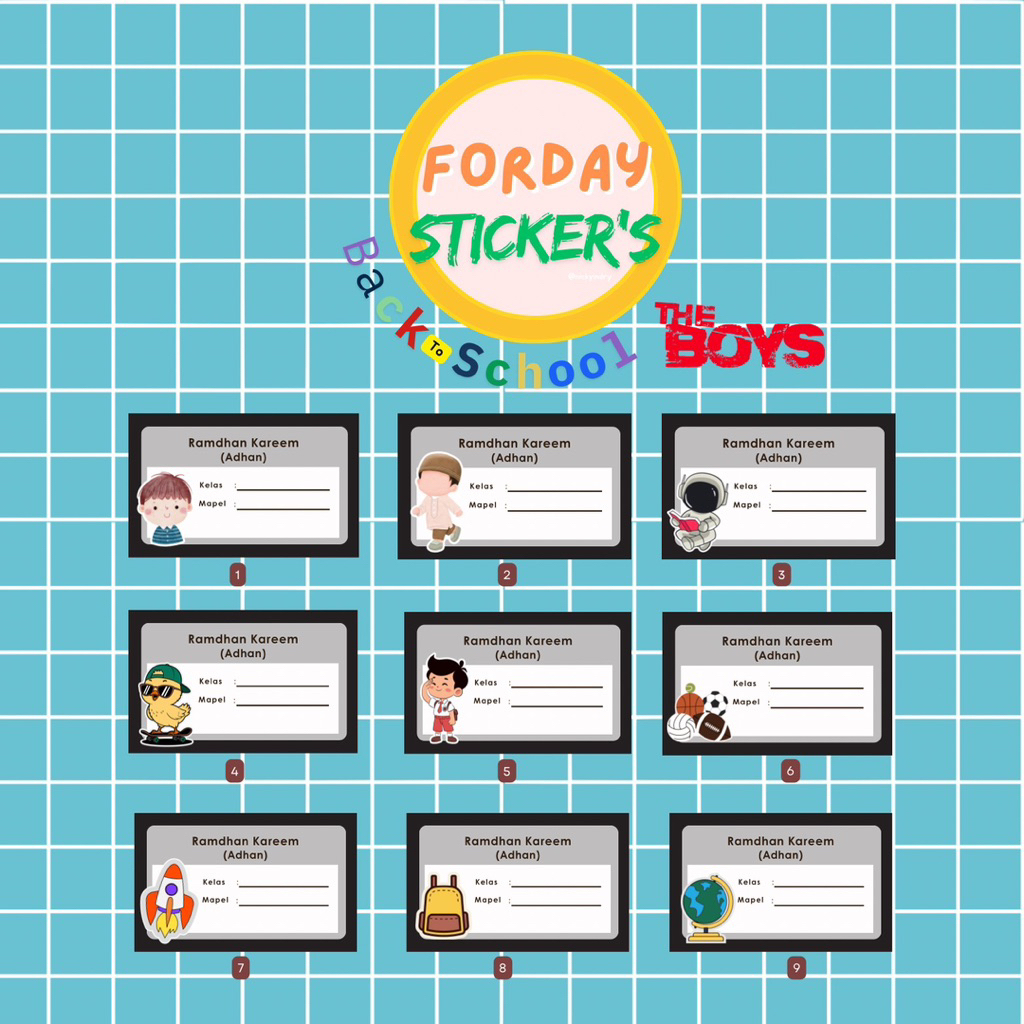 

Ay00! Forday Stiker Buku Custom Nama