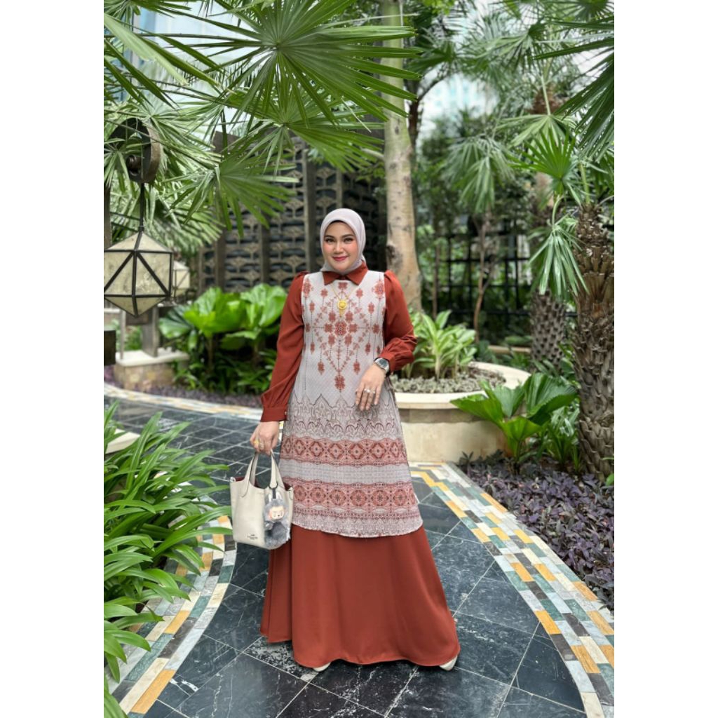 [ORI BRAND/BISA COD]GAMIS GLORIA SET ROMPI DRESS ORI IRNA EMERALD DRESS /BISACOD/TERMURAH