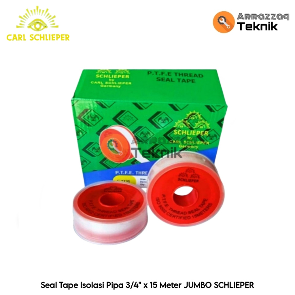 

Seal Tape 3/4" x 15 Meter JUMBO - Isolasi Pipa Kran Air 19mm x 15M