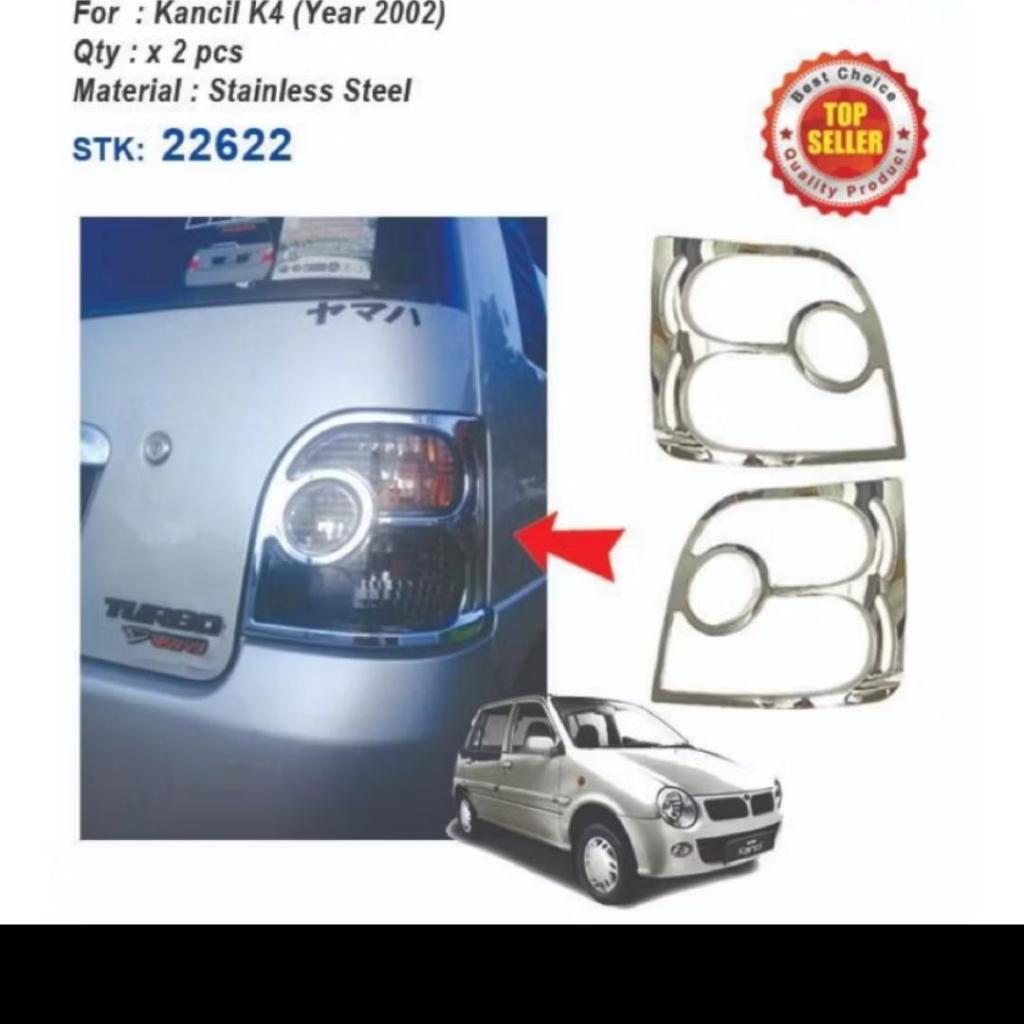 Chrome Garnish Lampu Belakang (tail lamp) Daihatsu Ceria Bulat Kotak (pilih varian)
