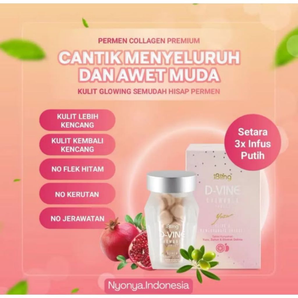 100% ORI SPESIAL DVINE- COLLAGEN CANDY ORIGINAL KEMASAN BARU PERMEN COLLAGEN