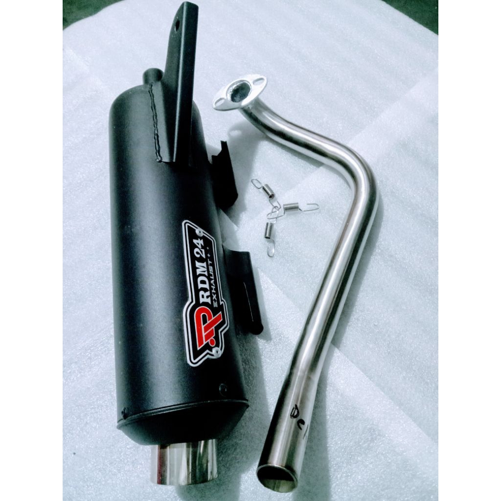 kenalpot setandar Racing original RDM 24 Exhaust black coting bas adem PNP Mio seporty, vario, beat,