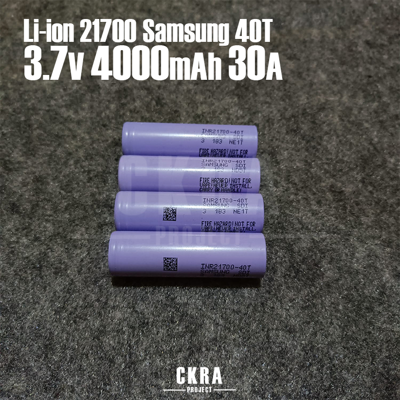 Baterai Battery Li-ion Samsung 21700 40T 4000mAh 3.7V 30A Li-ion High Drain